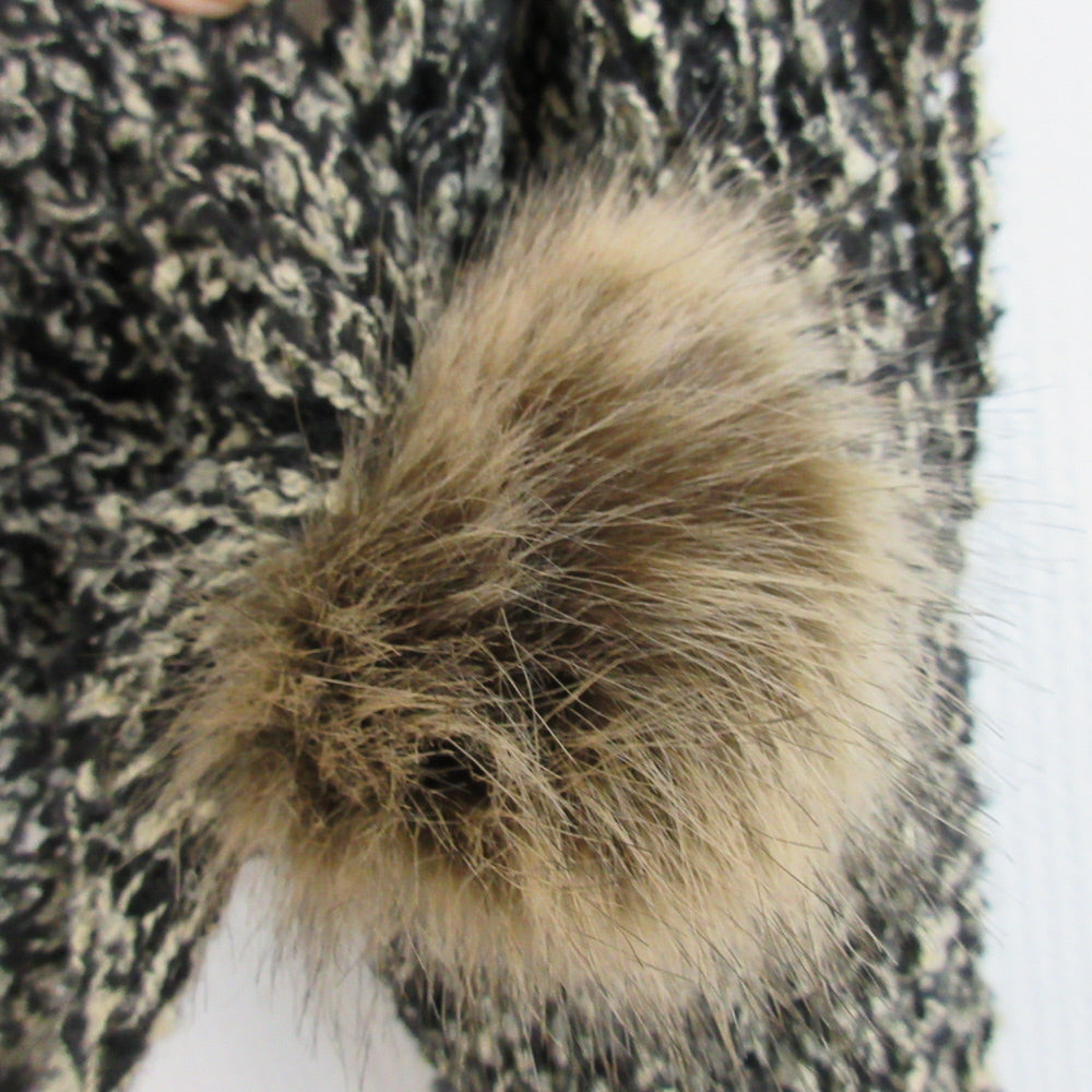 Justin & Taylor Faux Fur Pompom Knit Scarf Long - 5432