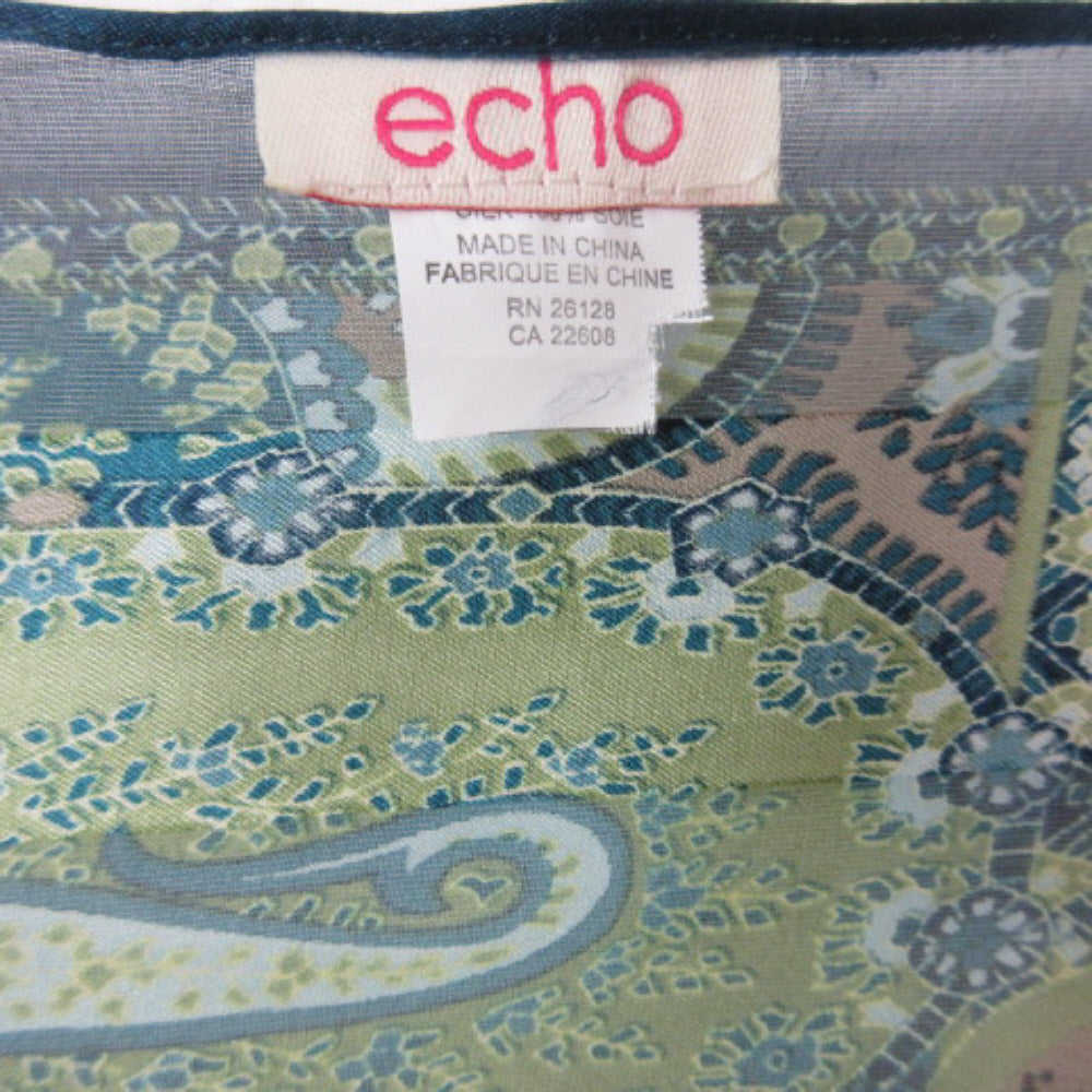 ECHO Silk Scarf - Paisley Floral - 10" x 58" Long - 1827