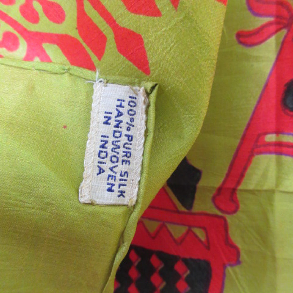 Indian Design Silk Scarf - Square - 2033