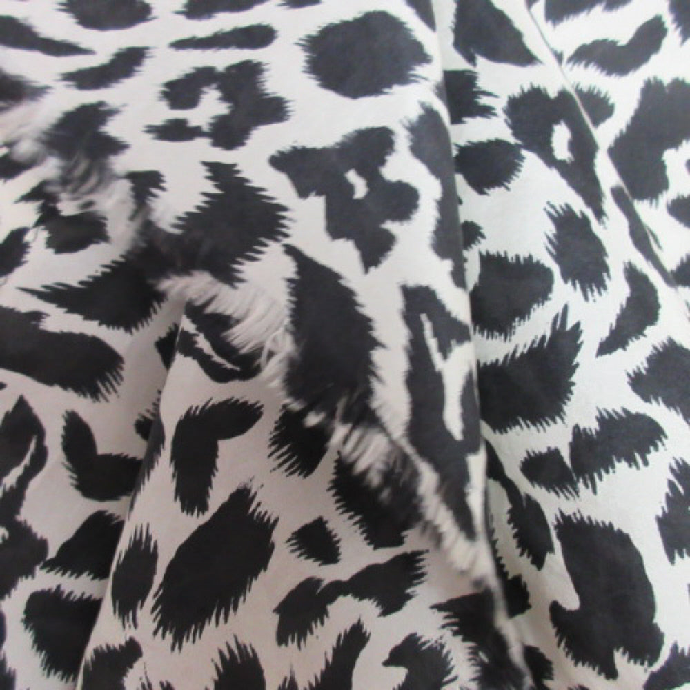 Black White Animal Print Silk Scarf - Long - 2639