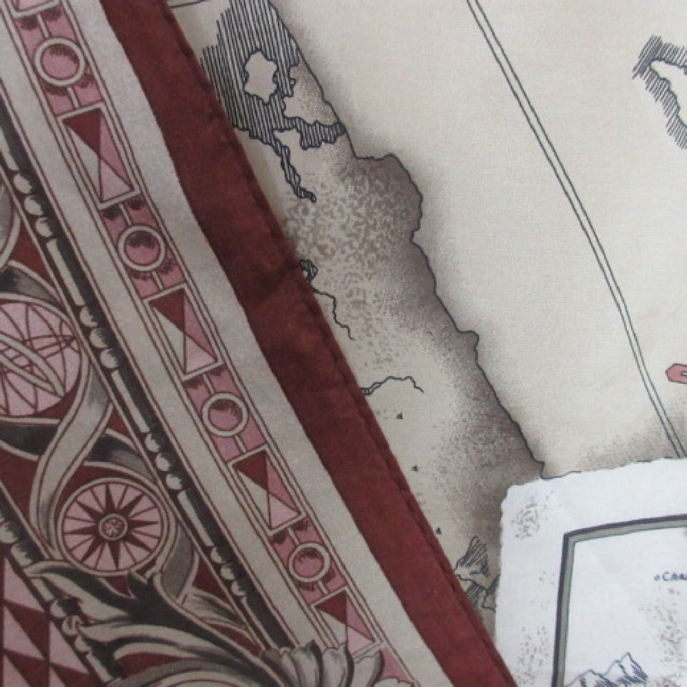 Ellen Tracy Designer Discover Map Silk Scarf - Square 2876