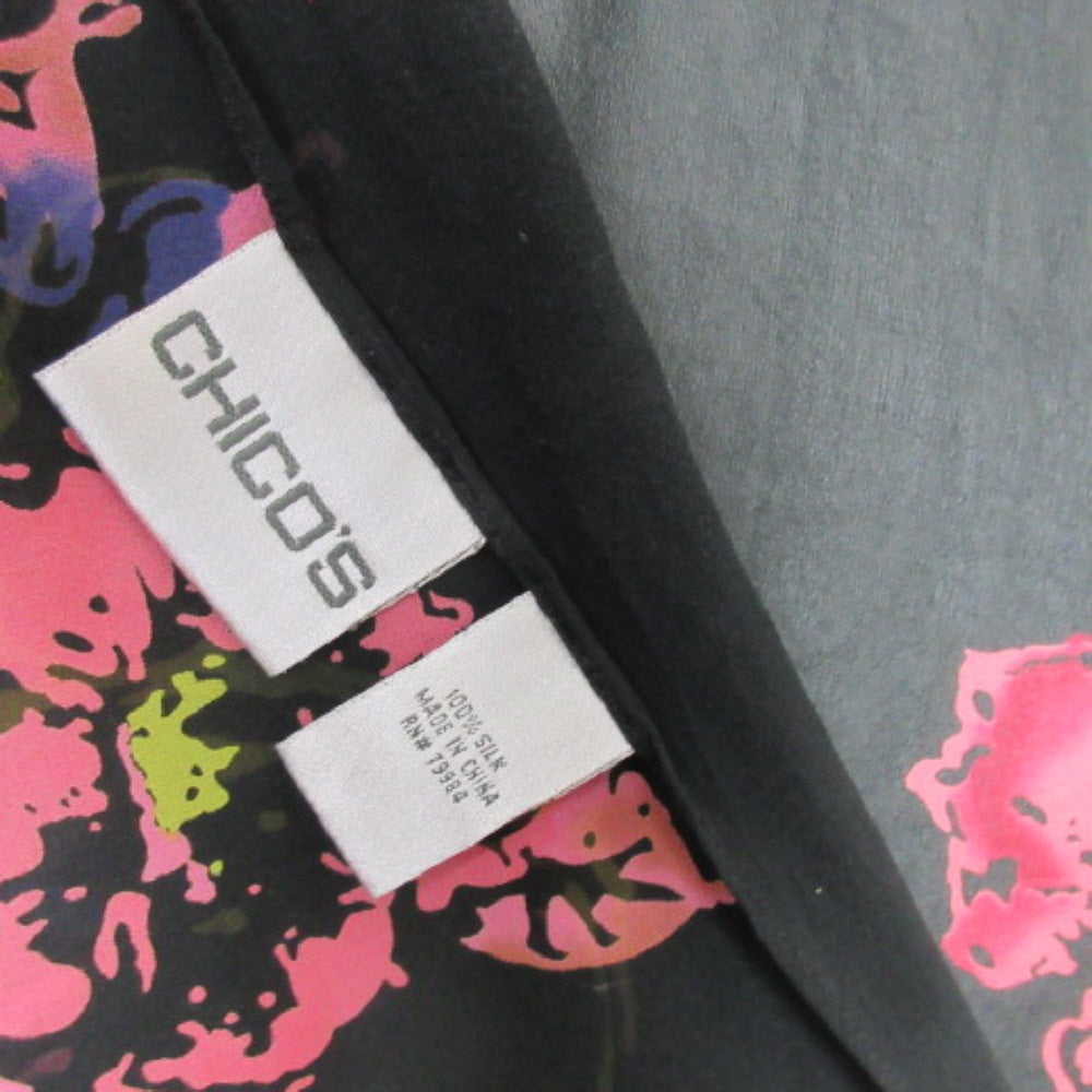 Chico's Designer Floral Chiffon Silk Scarf - Long - 2933