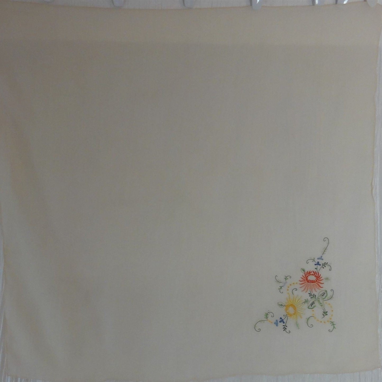 Happiness Embroidered Floral Silk Scarf - Square - 5346