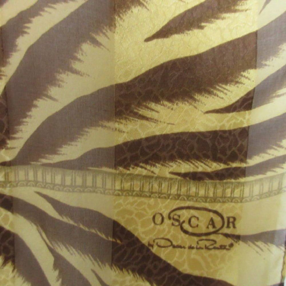 Oscar de la Renta Tiger Print Silk Scarf - Long - 3562