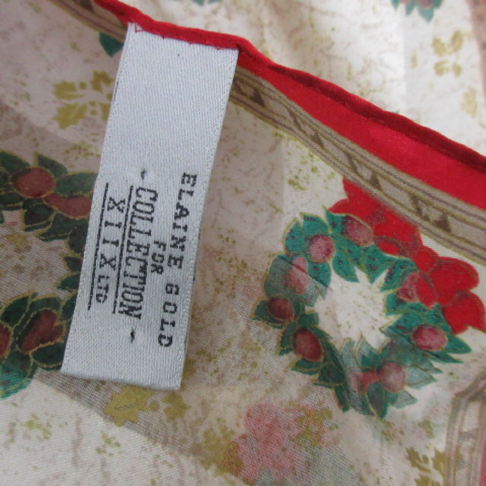 Elaine Gold Christmas Silk Scarf - Long - 3759