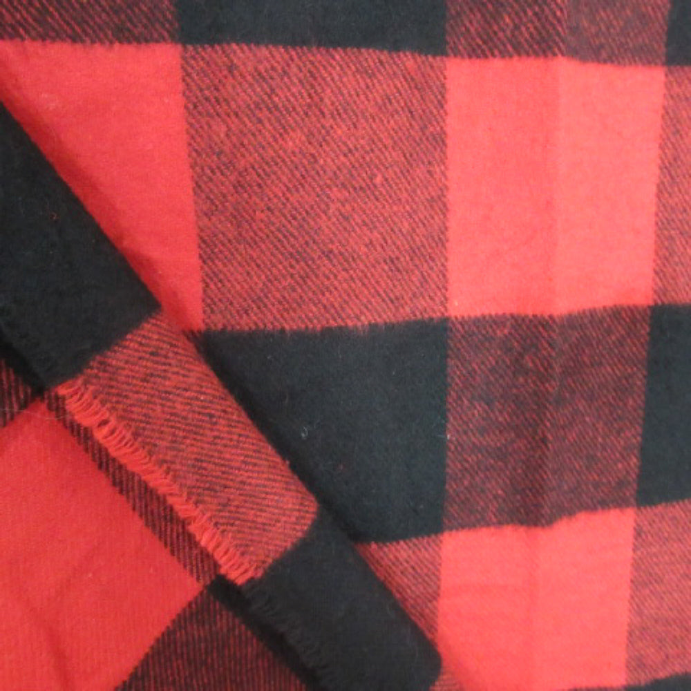 RALPH LAUREN Long Scarf Black & Red Plaid 28" x 74" Long - 3954