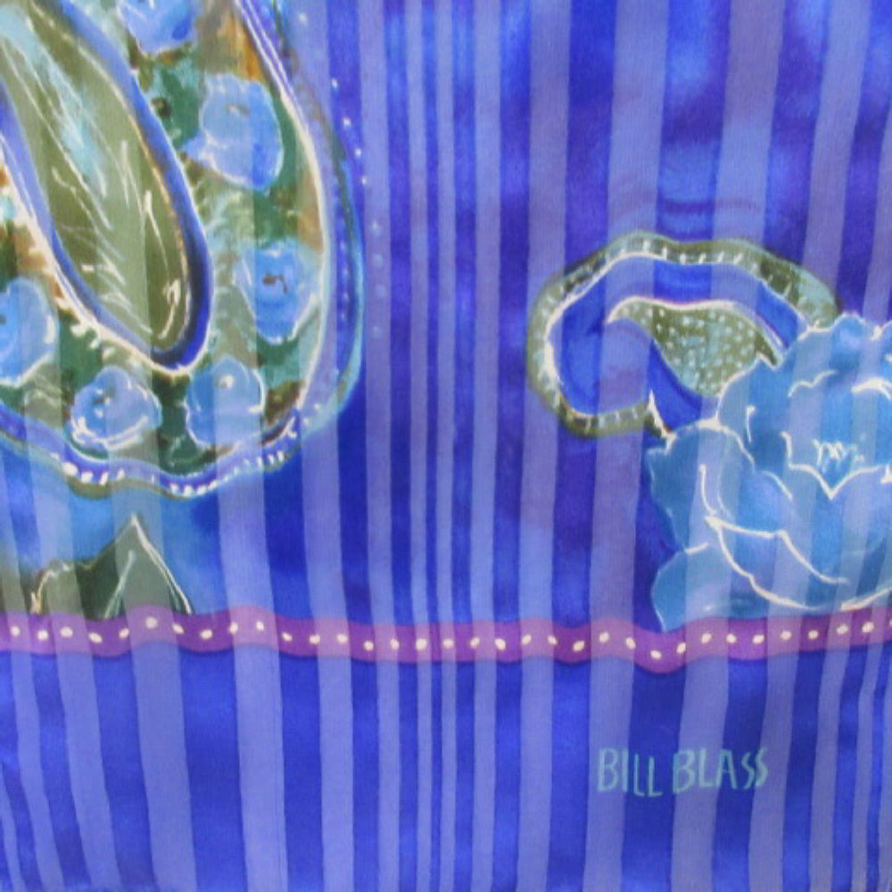 Bill Blass Floral Paisley Silk Scarf - Long - SKU 3986