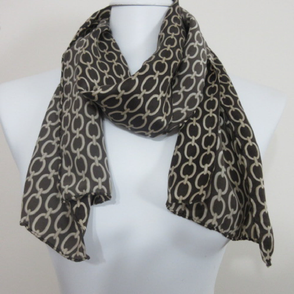 CLEO Chain Link Silk Scarf - Long - 4077