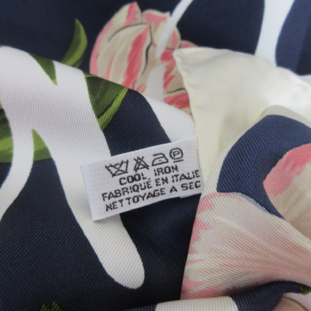 NINA RICCI Silk Scarf - Floral & Hummingbirds - 35" Square 4122