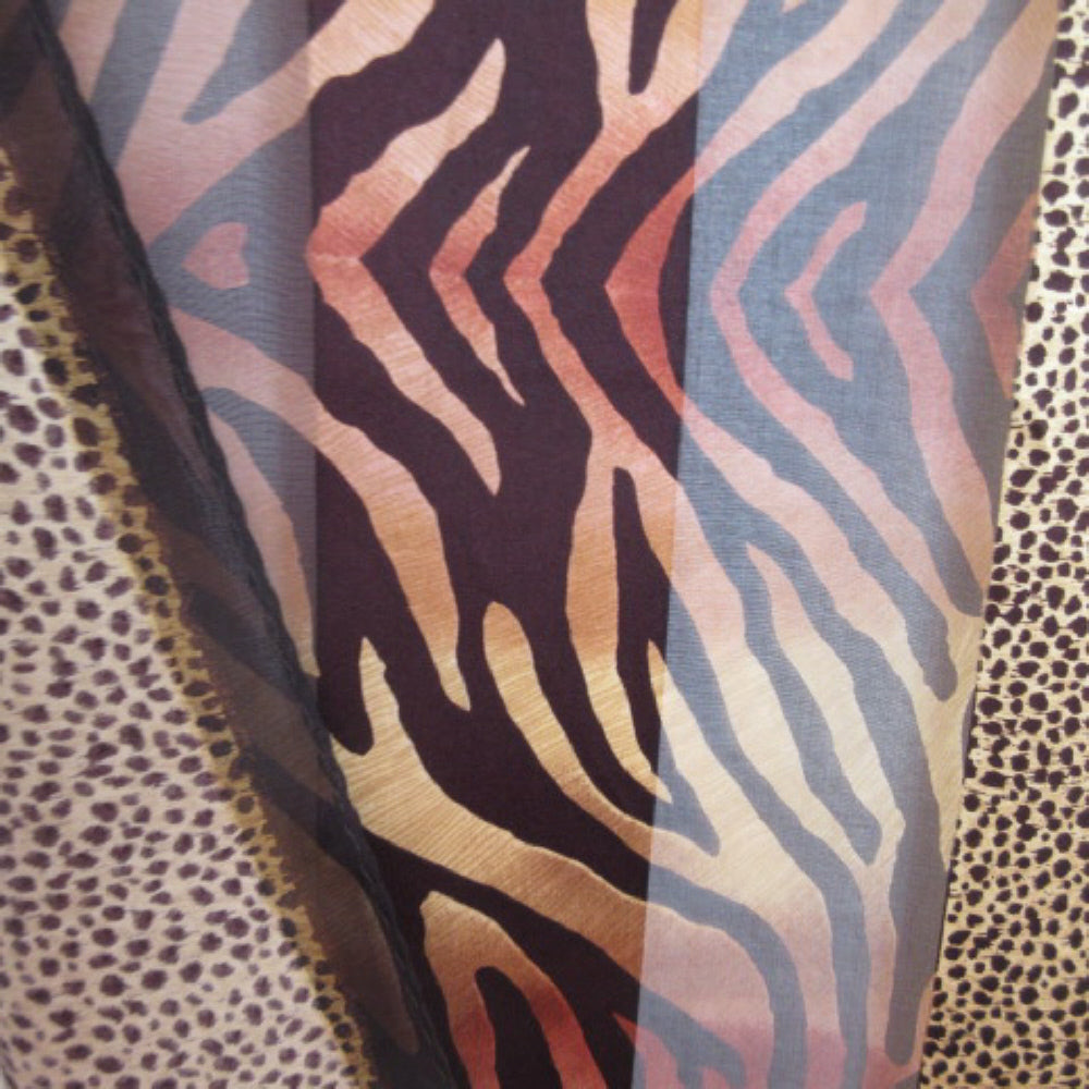 ANNE KLEIN Animal Print Silk Scarf - Long - 4162