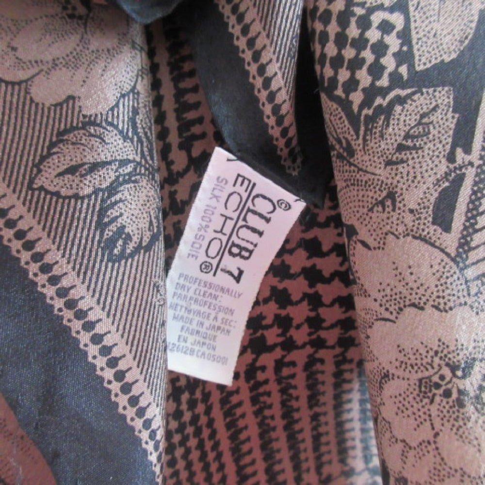 ECHO Floral Houndstooth Silk Scarf - Long - 4212