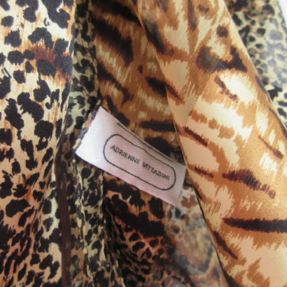 Adrienne Vittadini Animal Print Silk Scarf - Long - 4225