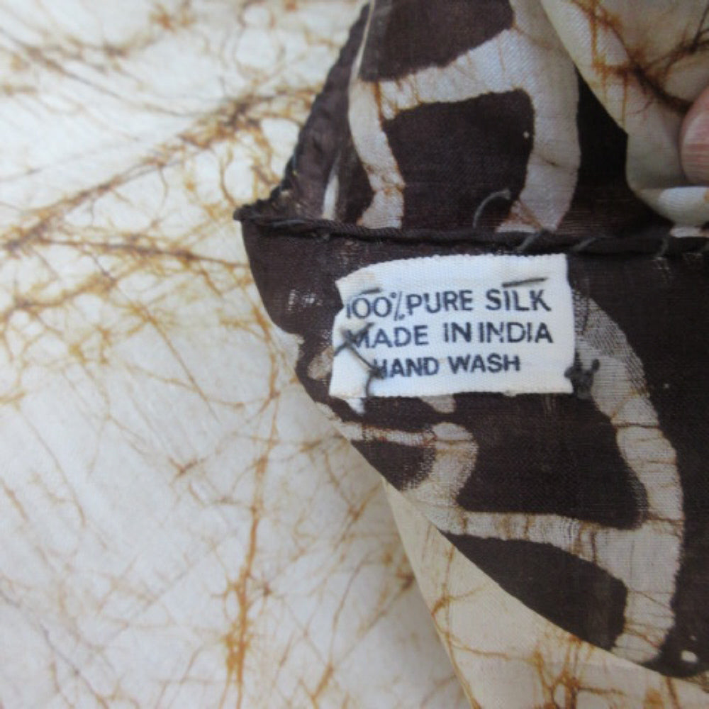 INDIAN SILK Abstract Batik Art Scarf - Square - 4294
