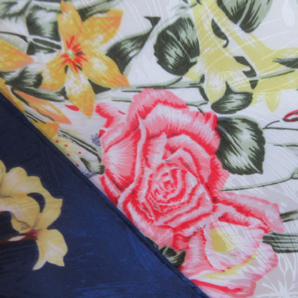 EMBOSSED FLORAL Silk Scarf - Square - 4314