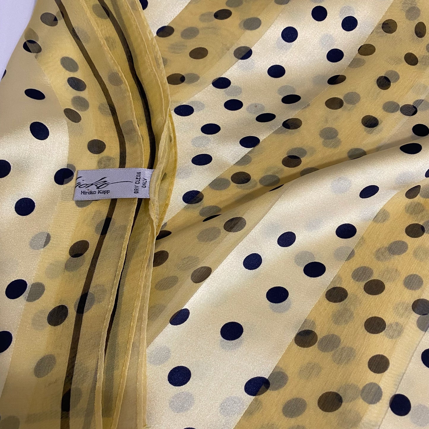 HIROKO KAPP Silk Scarf - Polka Dot - 17" x 60" Long - 5235