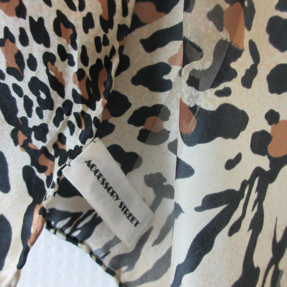 Animal Print Cheetah Silk Scarf - Long - 5483