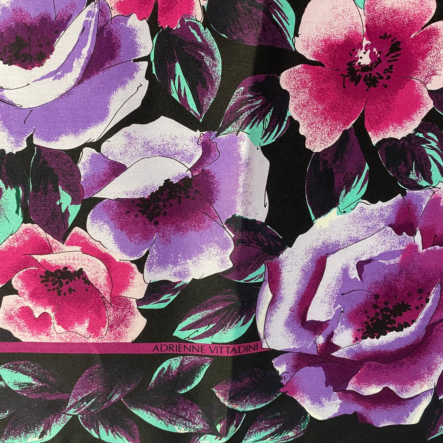Adrienne Vittadini Floral Silk Scarf - Square - 4954