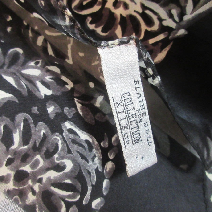 Elaine Gold Floral Silk Scarf - Long - 5377