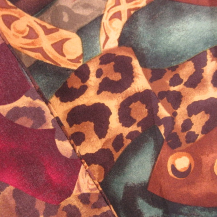 Animal Print Jewelry Design Silk Scarf - Long - 5343
