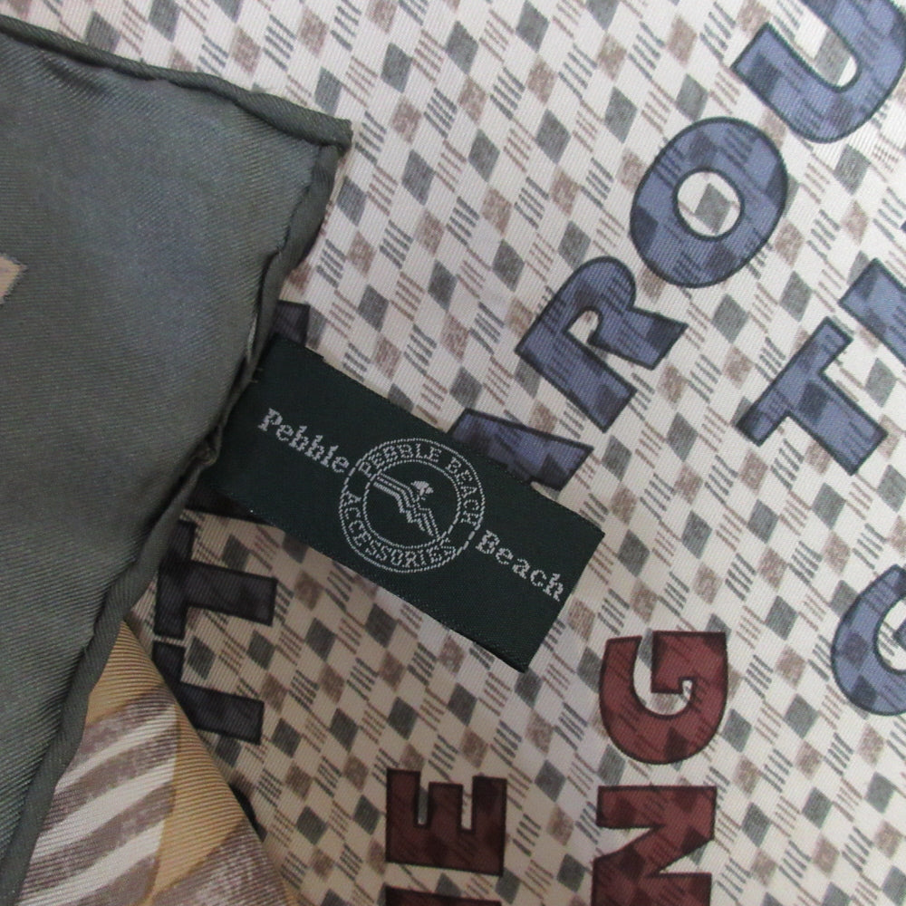 Pebble Beach Golf Theme Silk Scarf - Square - 5527