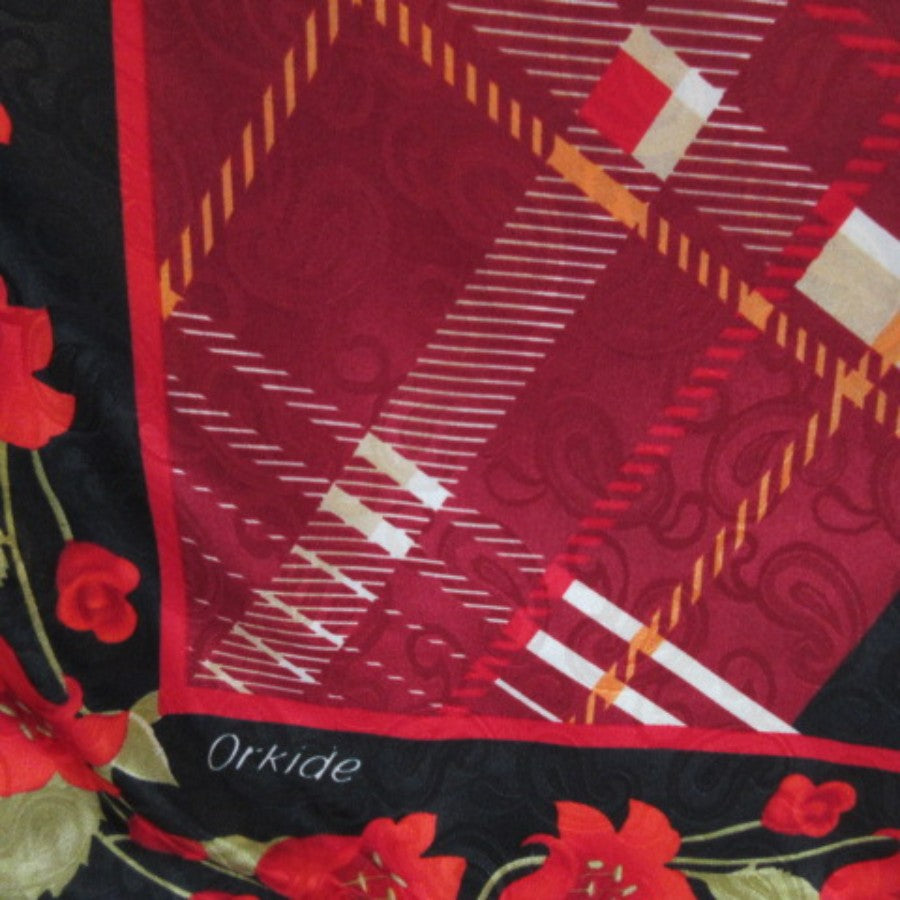 Orkide Floral Silk Scarf - Square - 5364