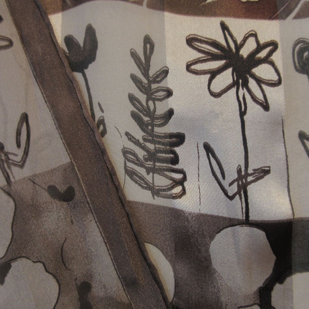 Bill Blass Designer Floral Silk Scarf - Long - 5391