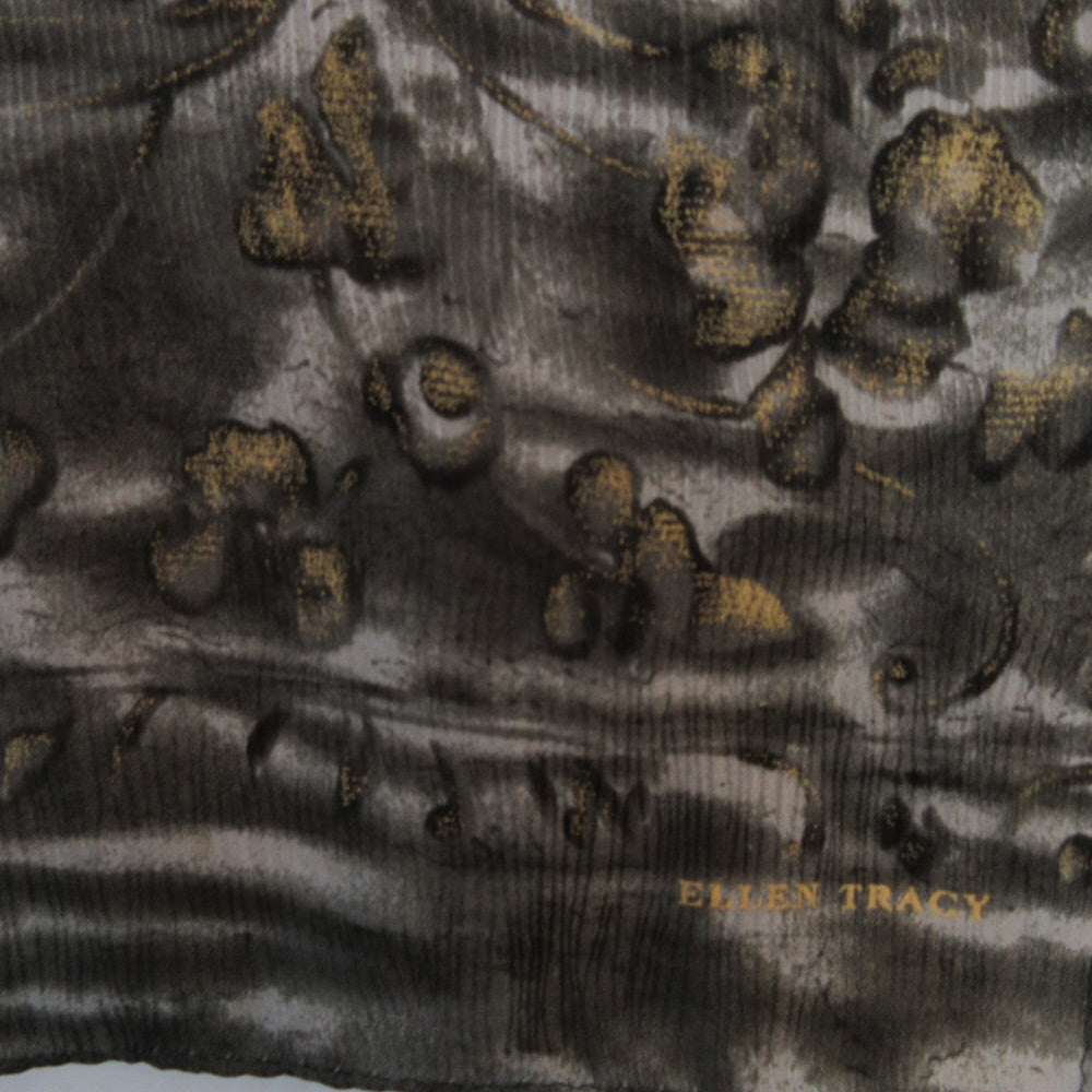 Ellen Tracy Chevron Abstract Floral Silk Scarf - Long - 5397