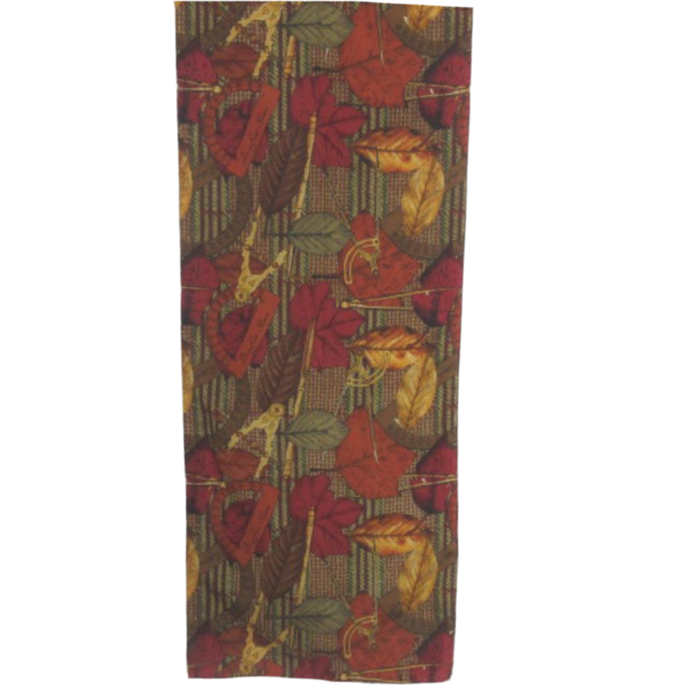 Autumn Leaves Math Instruments Design Silk Scarf - Long - 3327