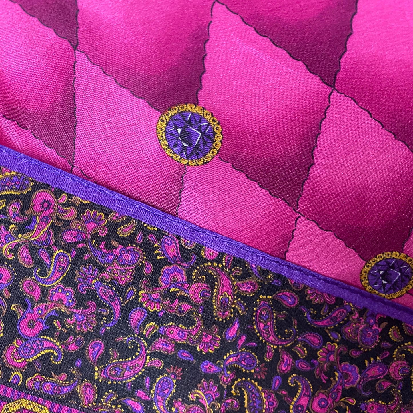 LAURA GERALDI Silk Scarf - Paisley Jewels - 30" Square - 1363
