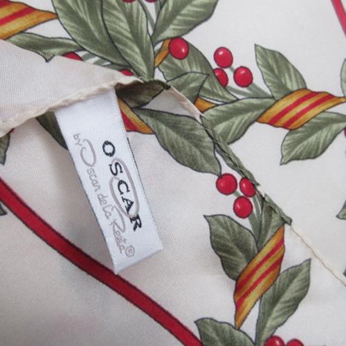 Oscar de la Renta Christmas Silk Scarf - 21" Square - 5557