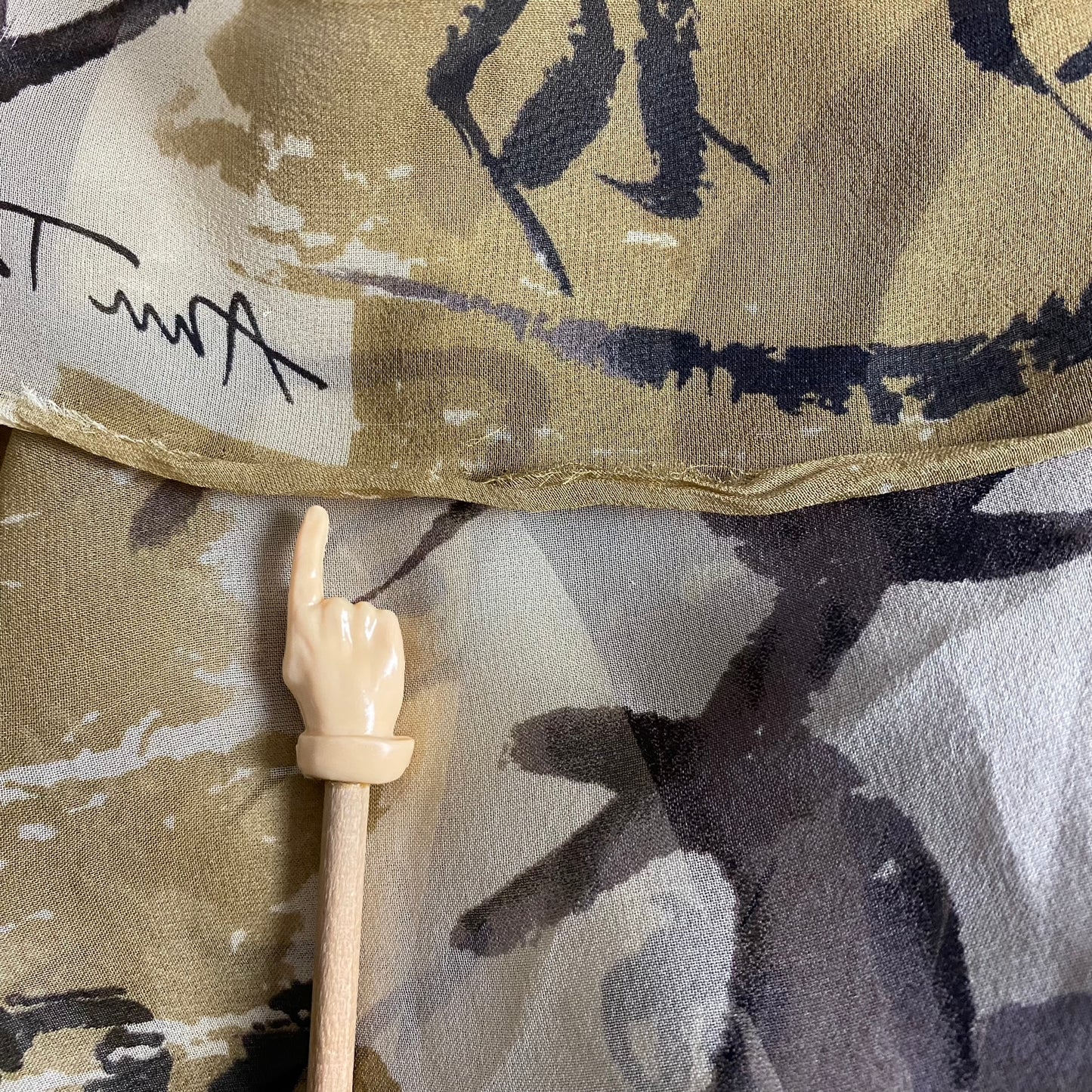Ann Taylor Art Design Chiffon Silk Scarf - Long - 4992