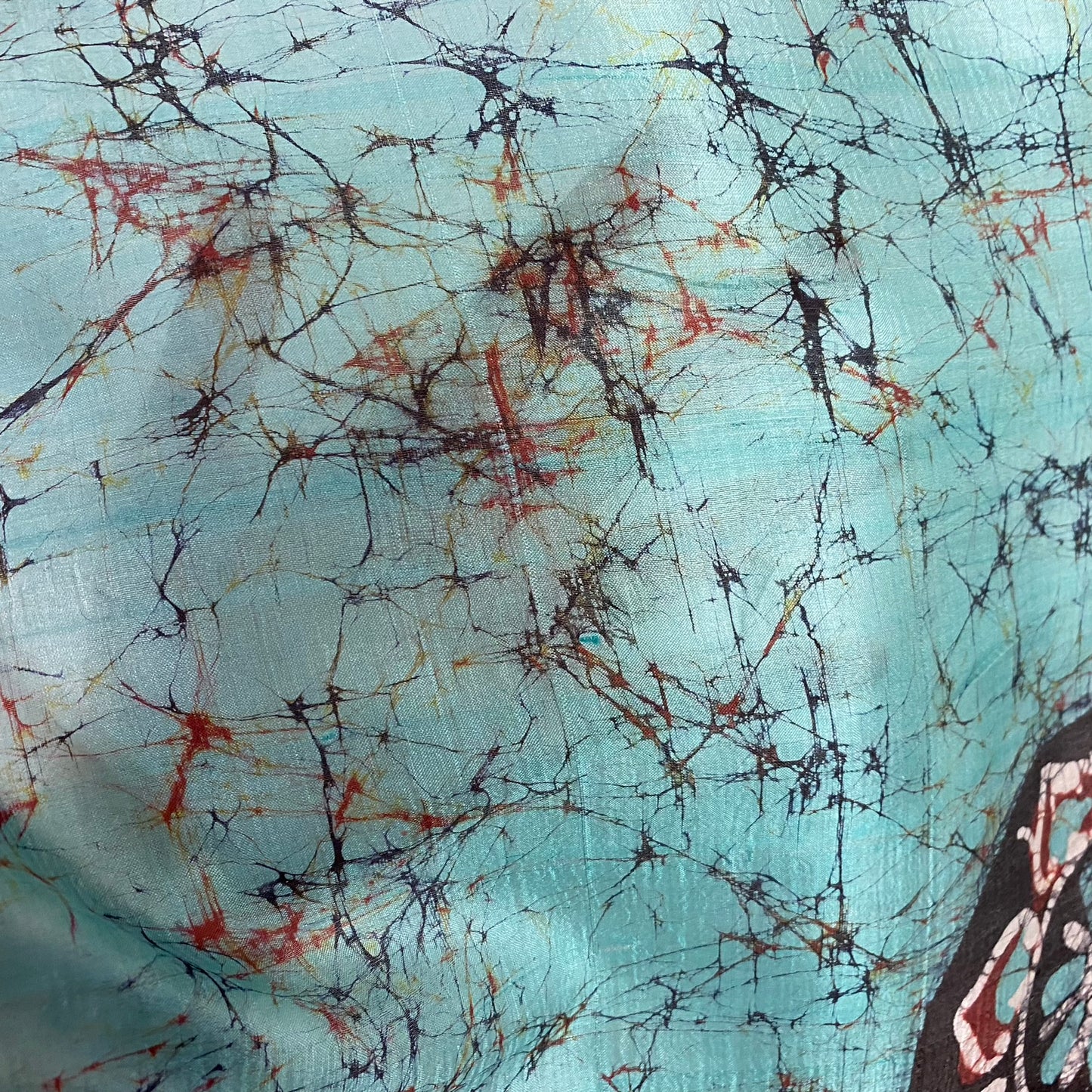 Hand Painted Indian Silk Scarf - Square – 5018