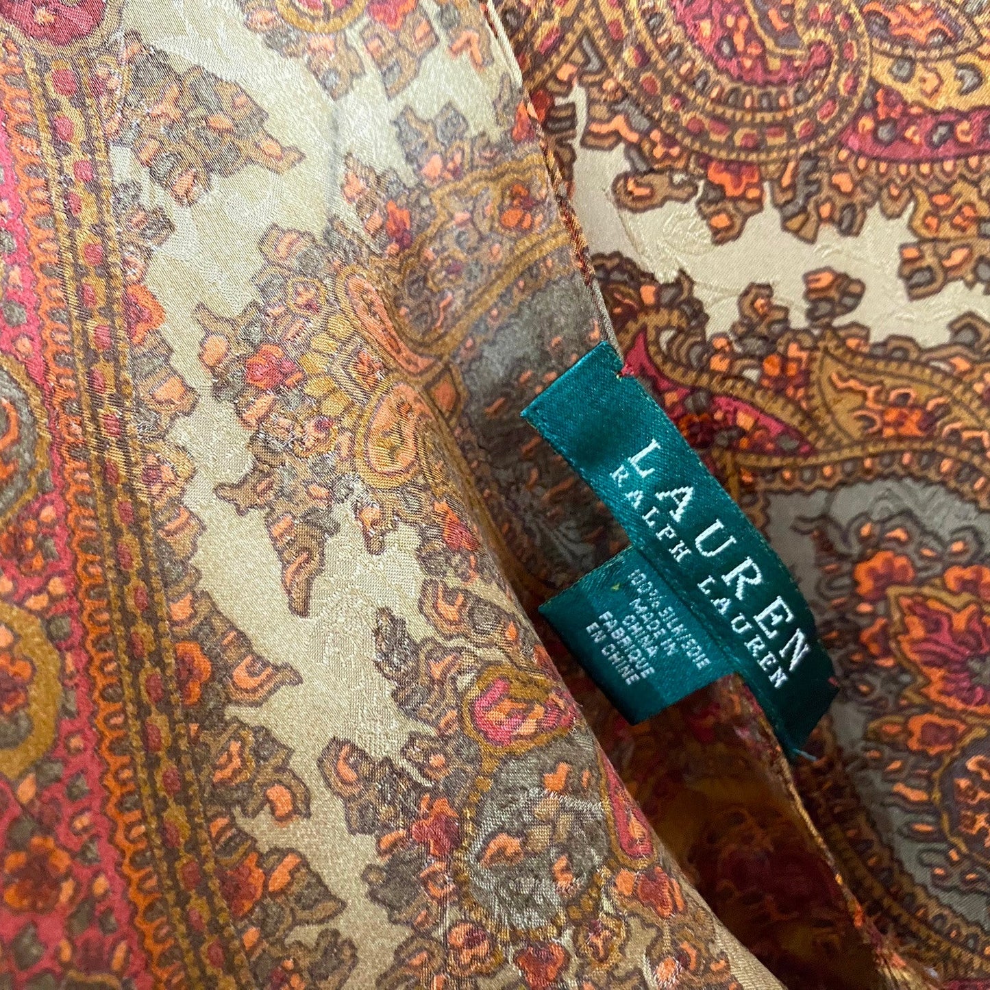 RALPH LAUREN Silk Scarf - Paisley - 11" x 60" Long - 5127