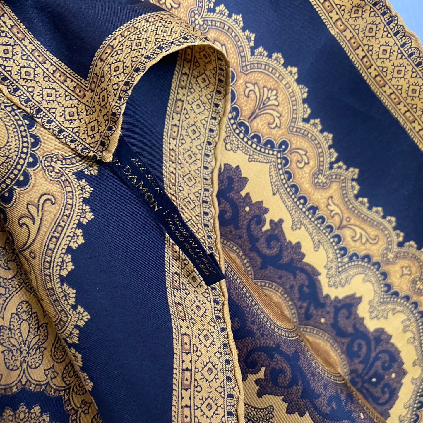 Damon Paisley Silk Scarf Pocket Square - 18" Hankie – 5136