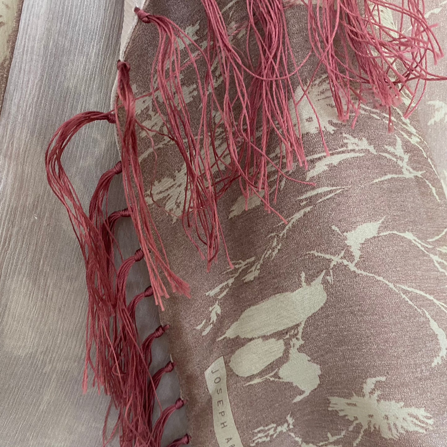 JOSEPH ABBOUD Silk Scarf - Floral - 14" x 58" Long - 5160