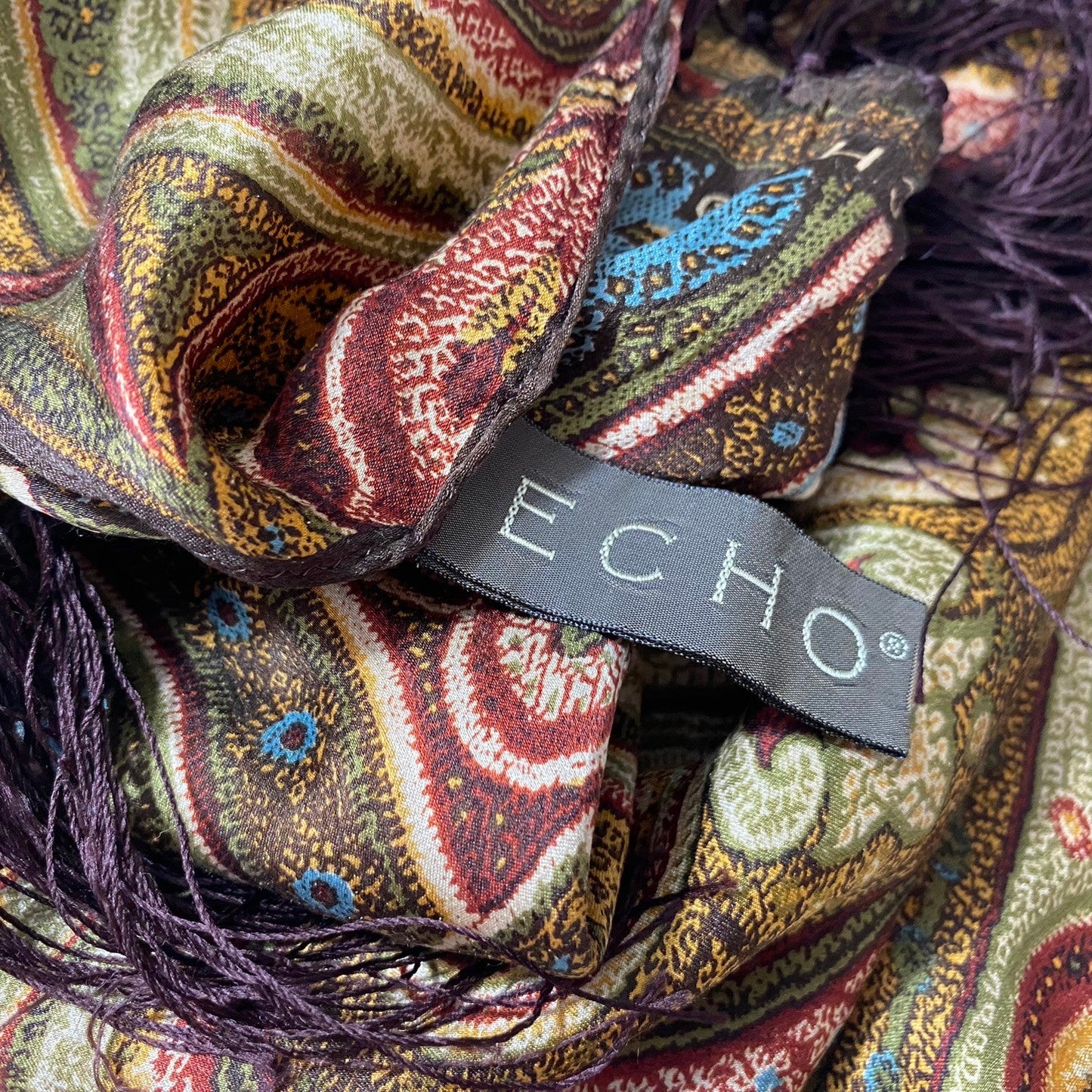 Echo Paisley Art Silk Scarf - Long – 5165
