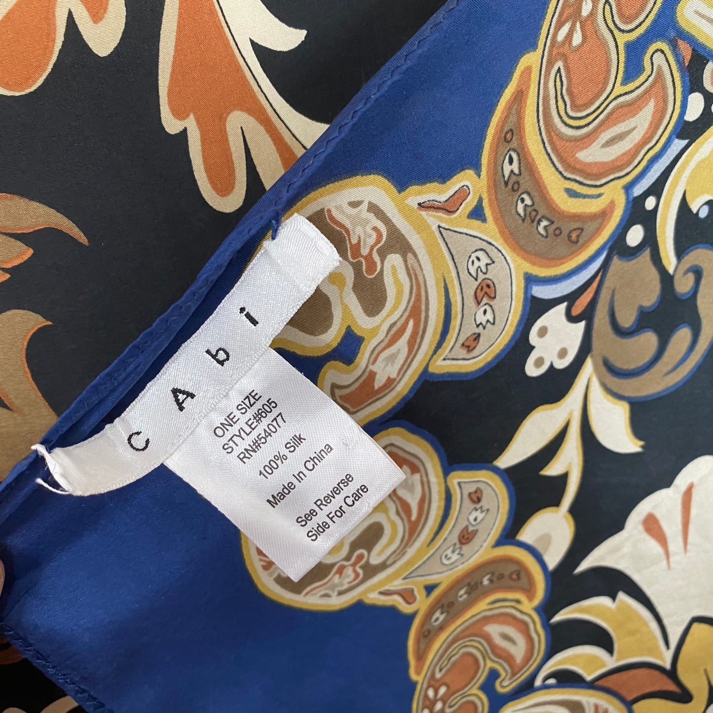 CABI Silk Scarf - Paisley Floral - 36" Square - 5198