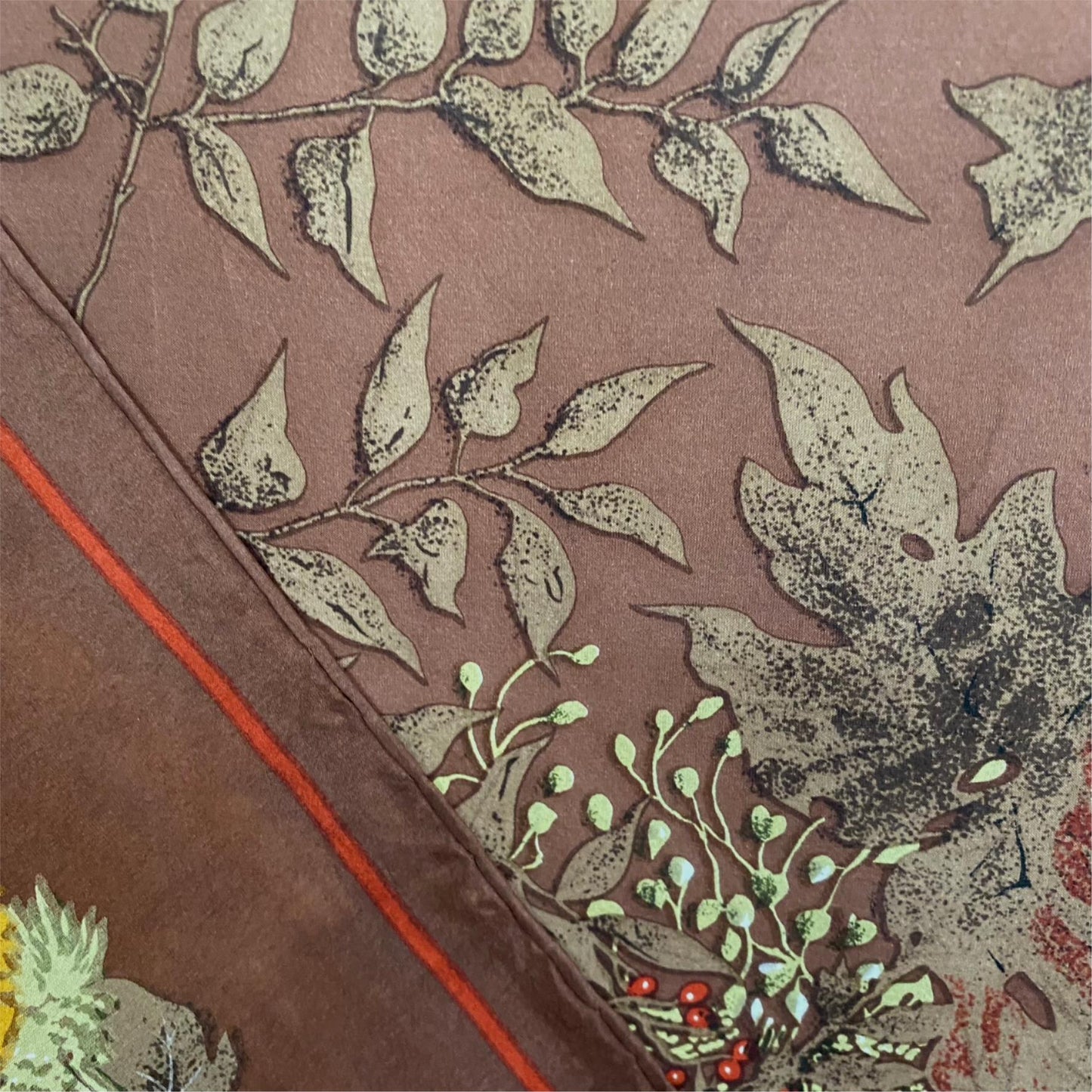 Mushrooms Birds Art Silk Scarf - Square