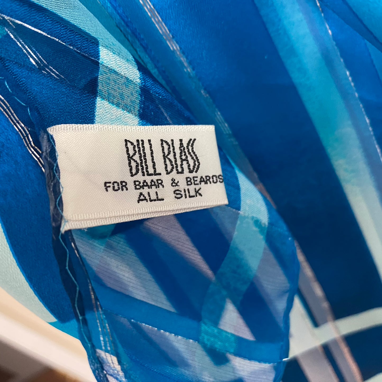Bill Blass Geometric Silk Scarf - Long - 5233