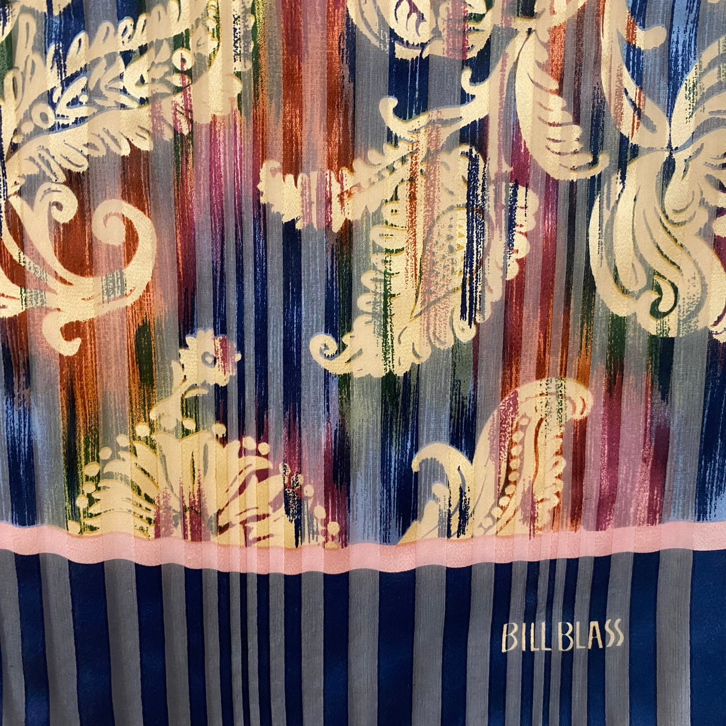 BILL BLASS Silk Scarf - Floral Paisley - 11" x 58" Long - 5247