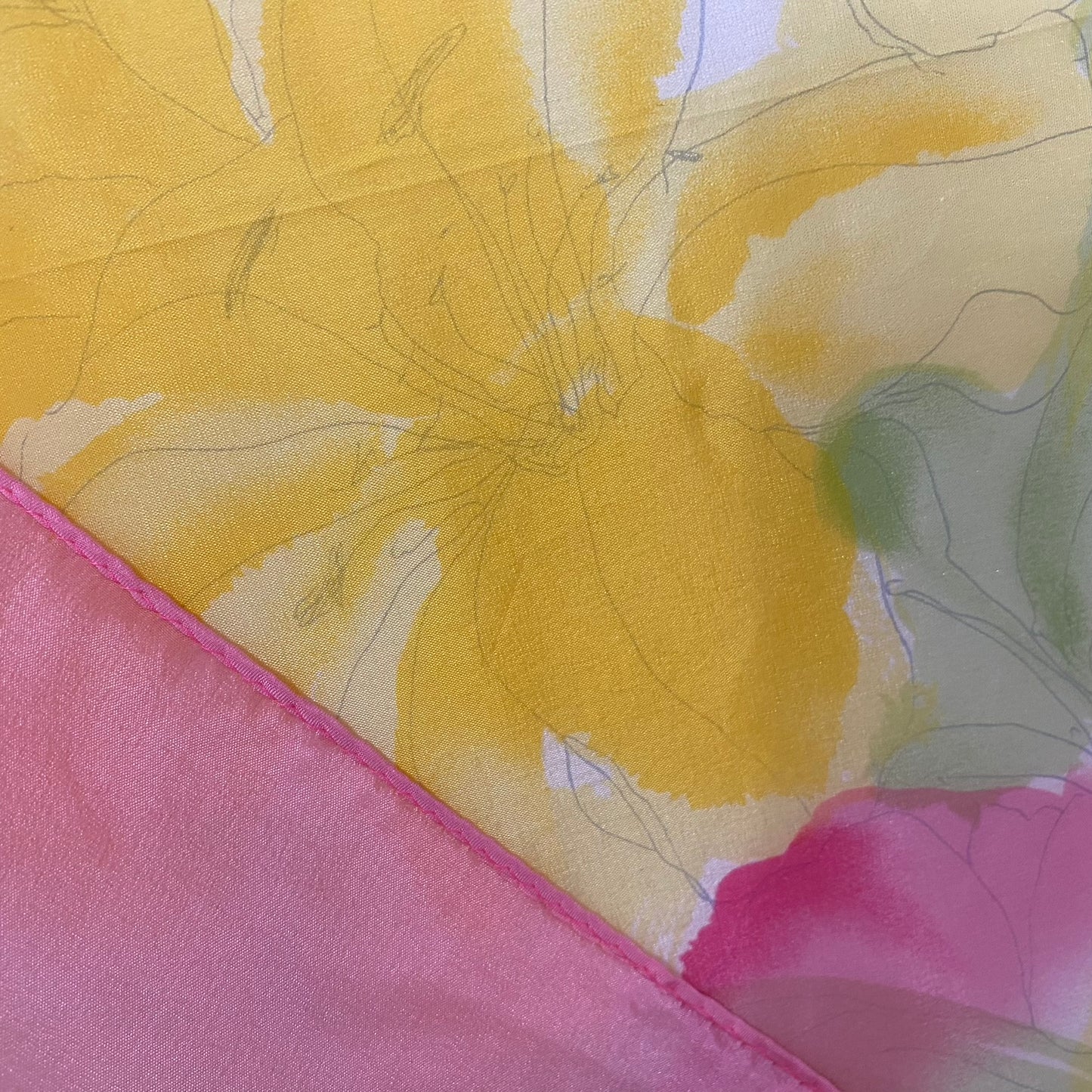 VERA NEUMANN Square Silk Scarf - Vintage Floral Design Square - 5281