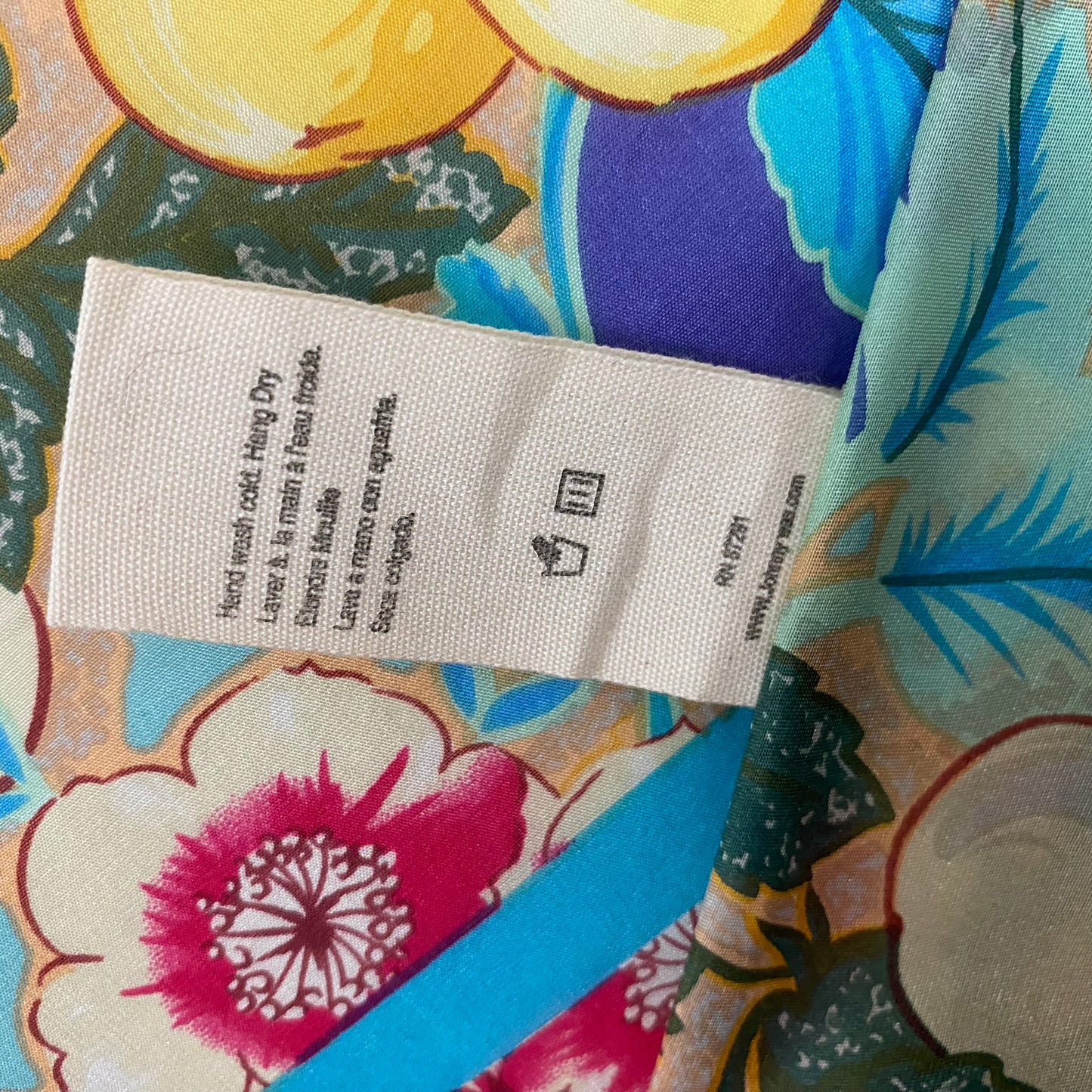 JOHNNY WAS Silk Scarf - Flowers & Fruits with Tassels - 42" Square - 5288