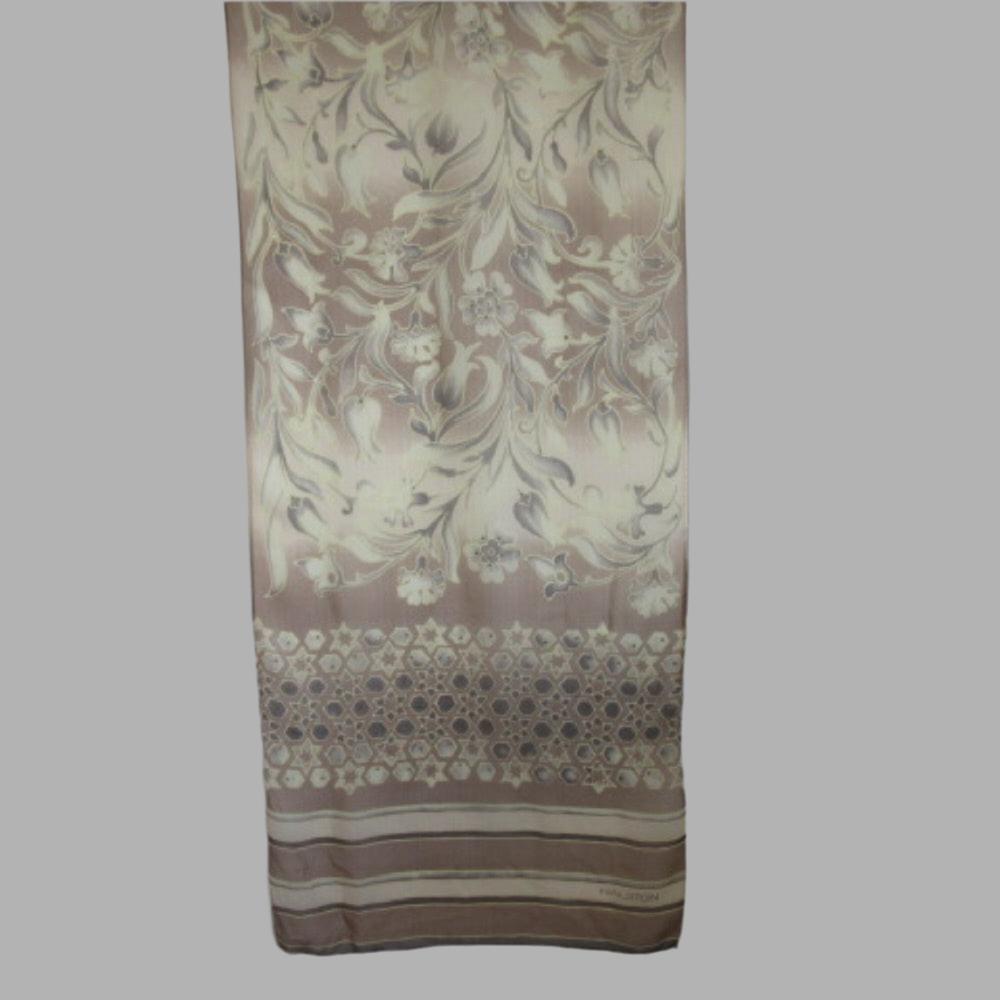HALSTON Floral Chiffon Silk Scarf - Long - 4214