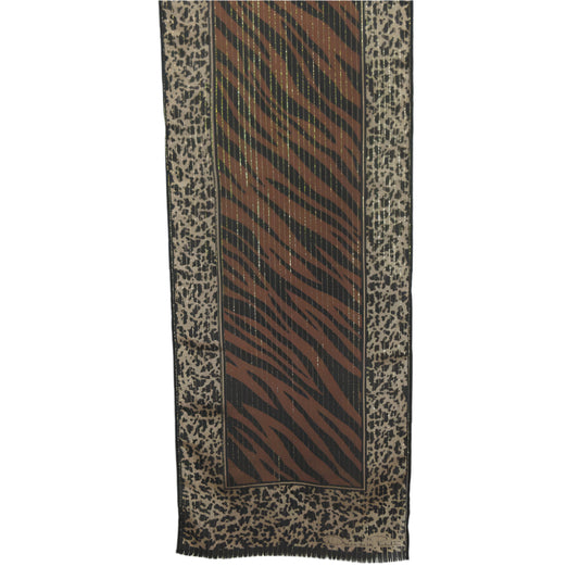 Oscar de la Renta Animal Print Silk Scarf - Long - 5415