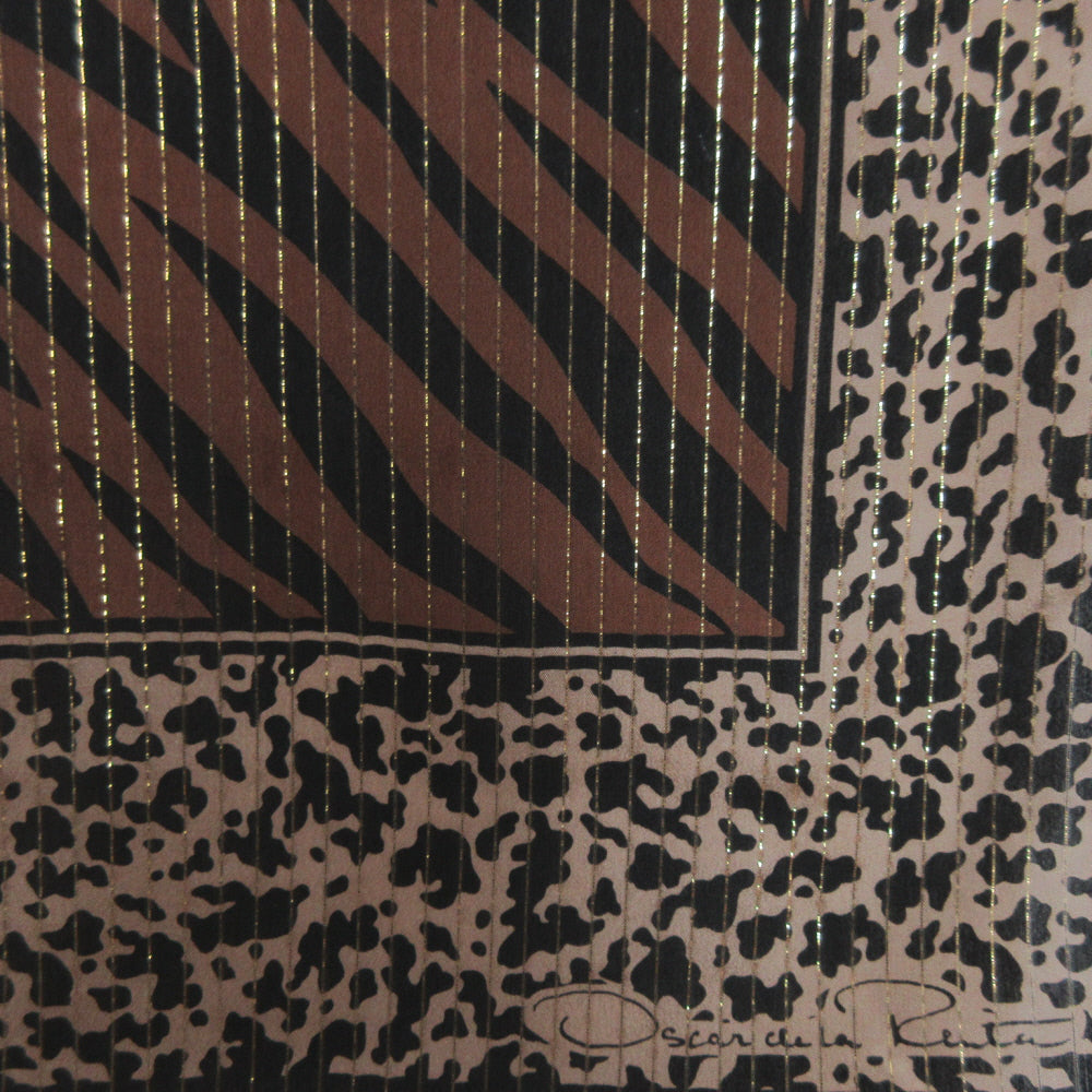 Oscar de la Renta Animal Print Silk Scarf - Long - 5415