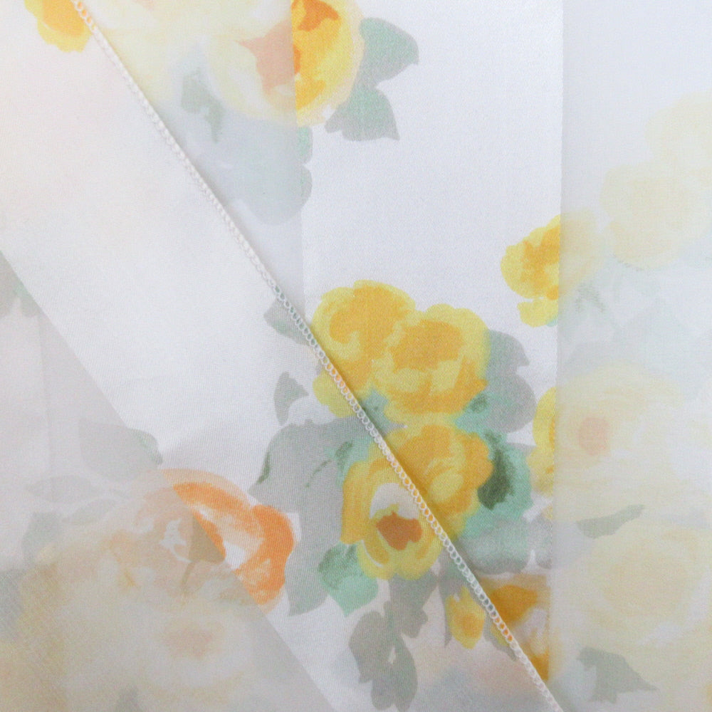 Beautiful Floral Design Silk Scarf - Long - 5541