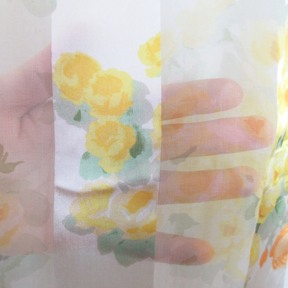 Beautiful Floral Design Silk Scarf - Long - 5541