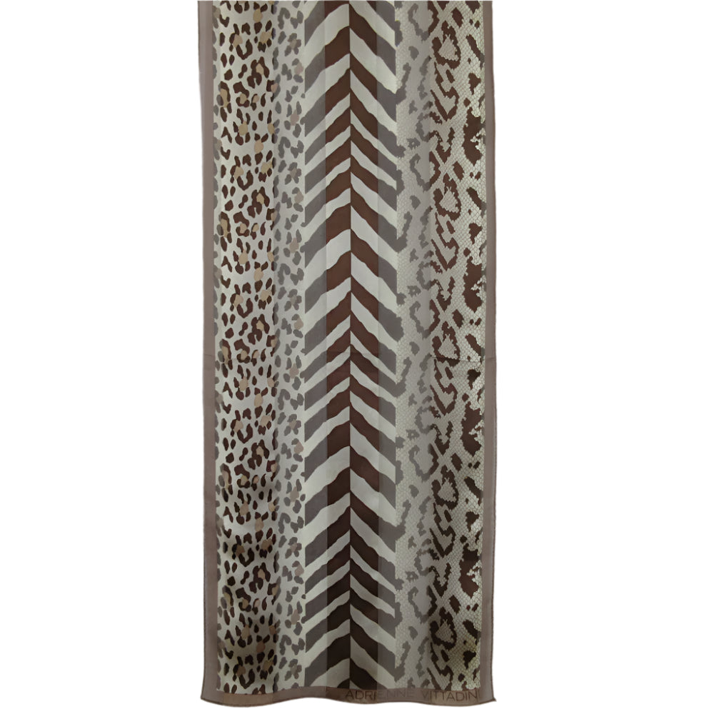 Adrienne Vittadini Animal Print Silk Scarf - Long - 5418