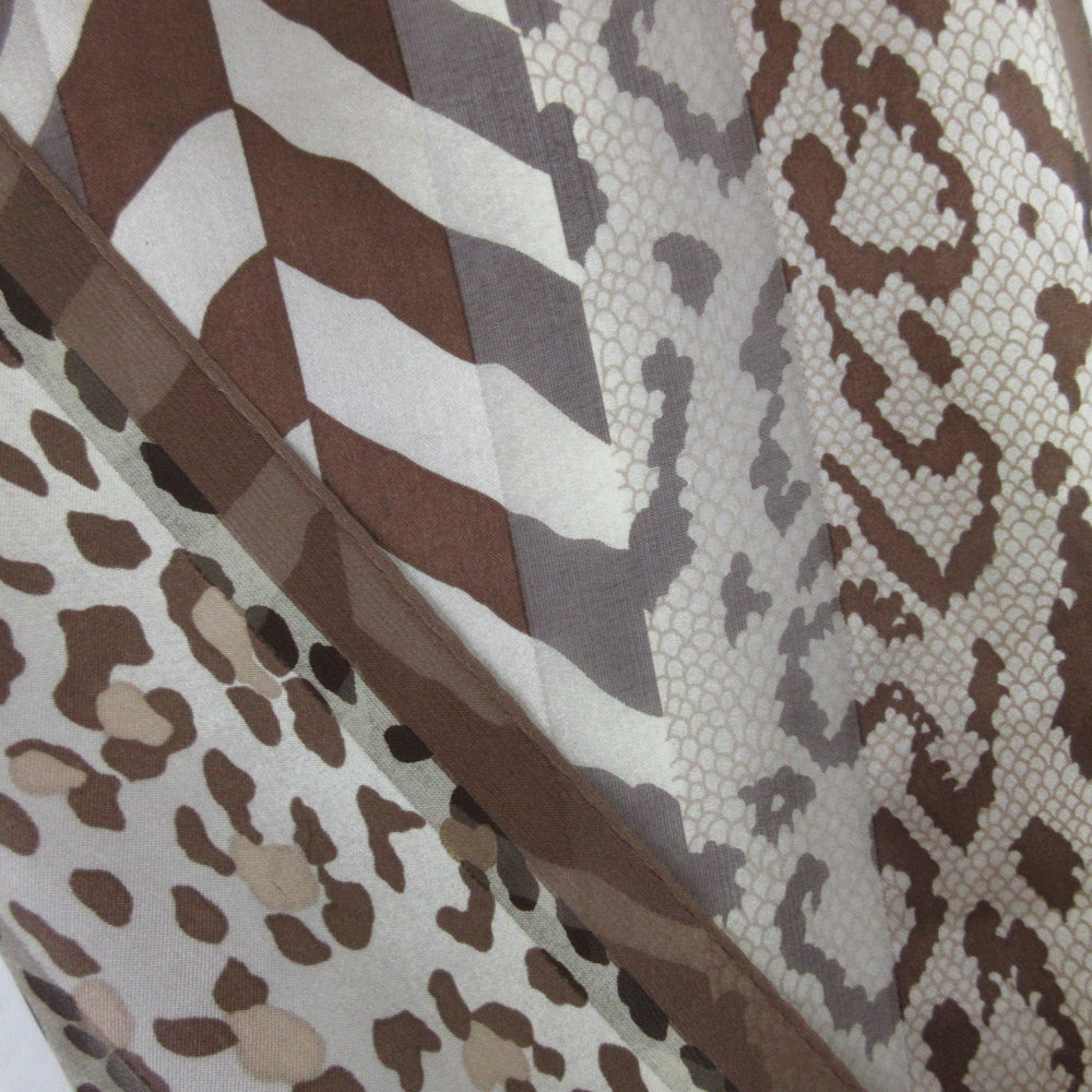 Adrienne Vittadini Animal Print Silk Scarf - Long - 5418