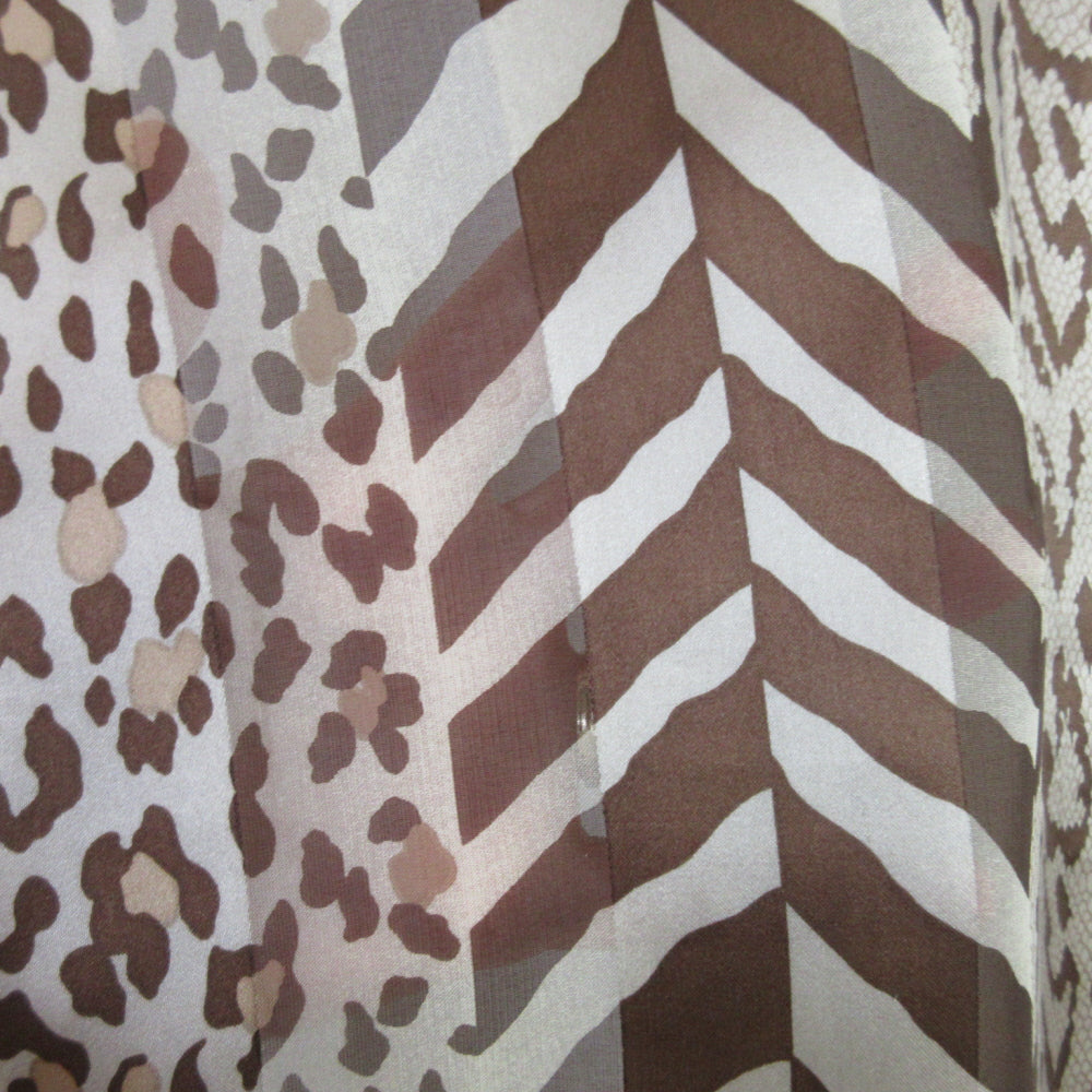 Adrienne Vittadini Animal Print Silk Scarf - Long - 5418